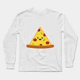 cute pizza flat design Long Sleeve T-Shirt